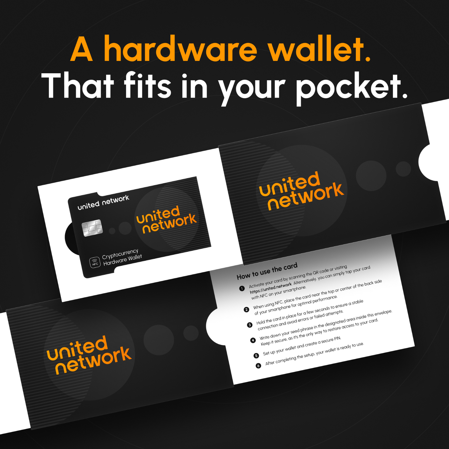Hand holding the United Network crypto wallet card