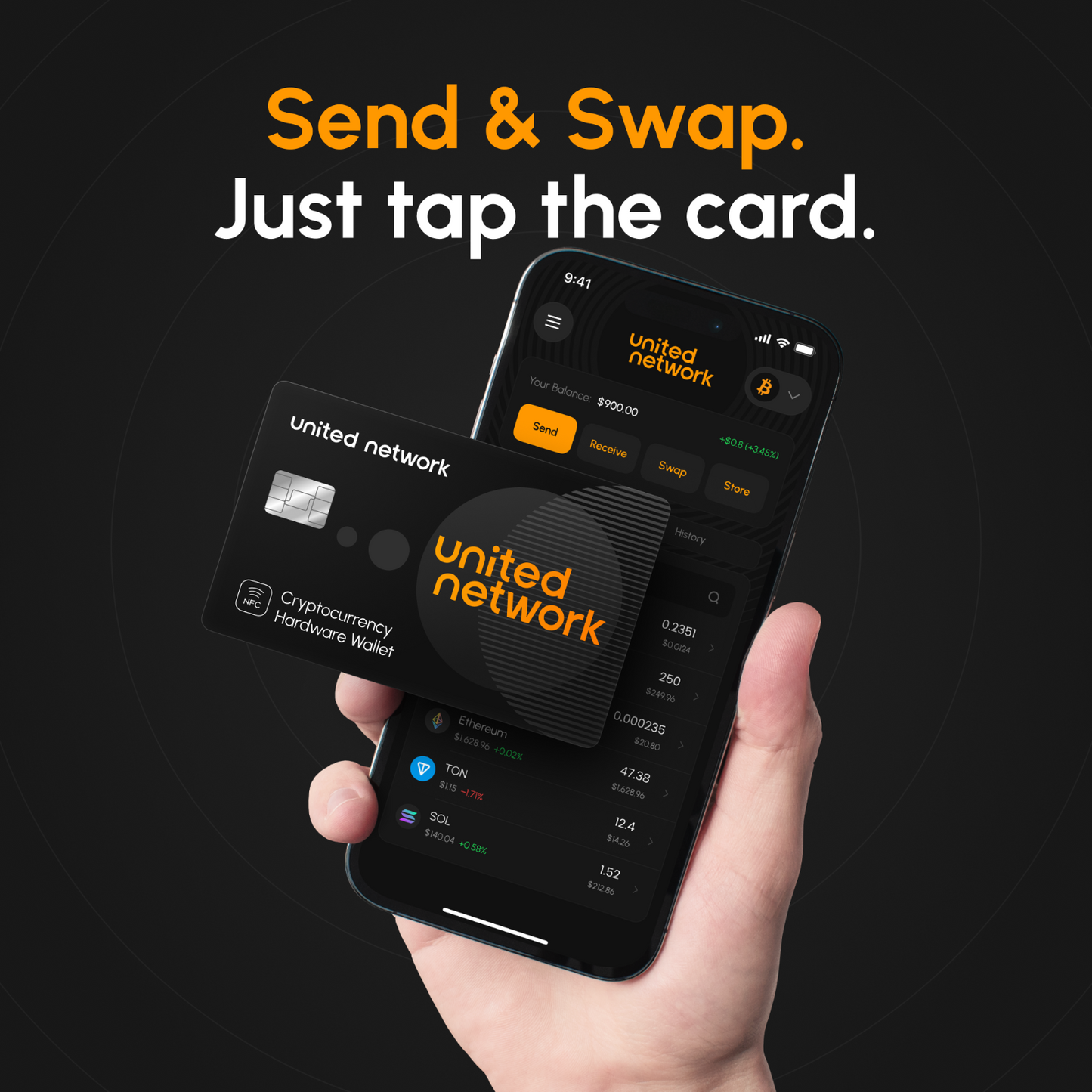NFC crypto card for safe digital asset storage