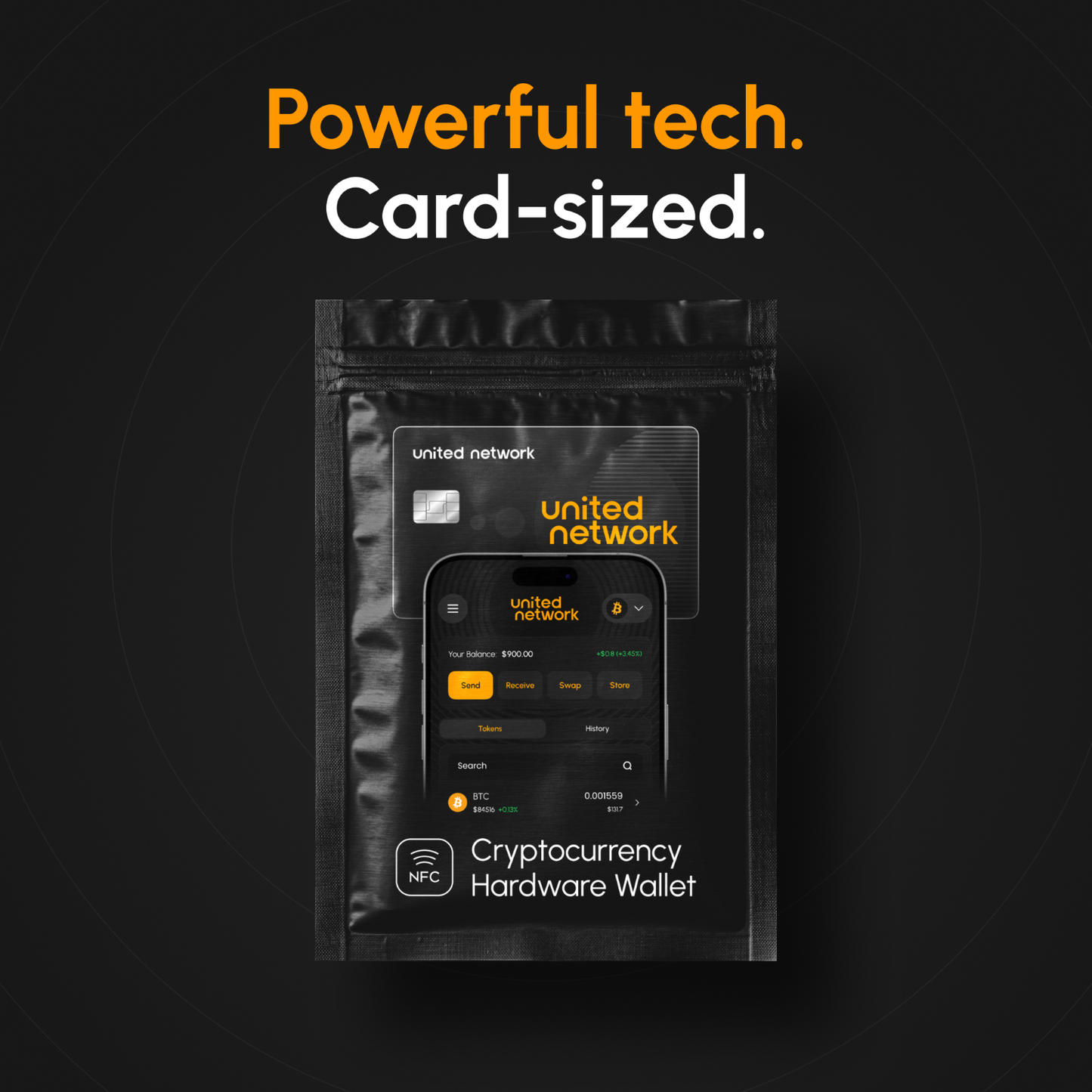 NFC wallet card interacting with smartphone