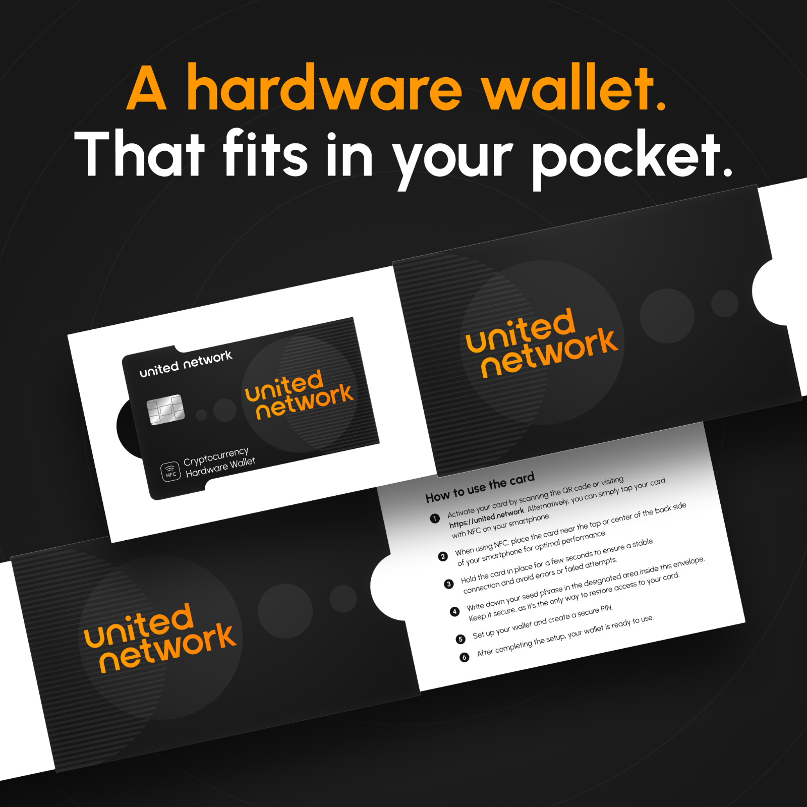 Hand holding the United Network crypto wallet card