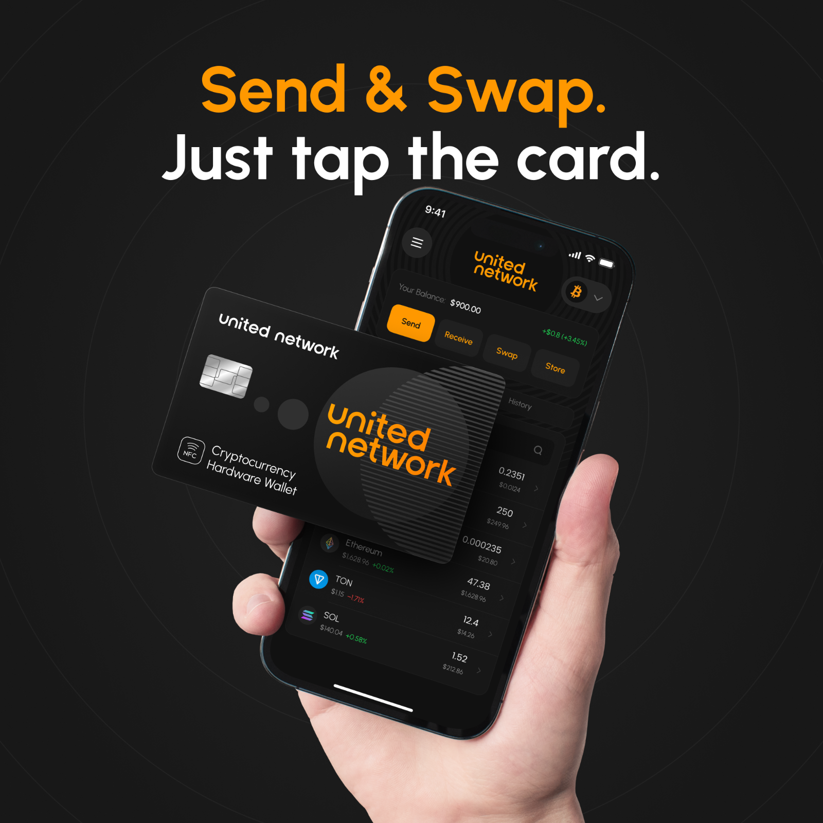 NFC crypto card for safe digital asset storage